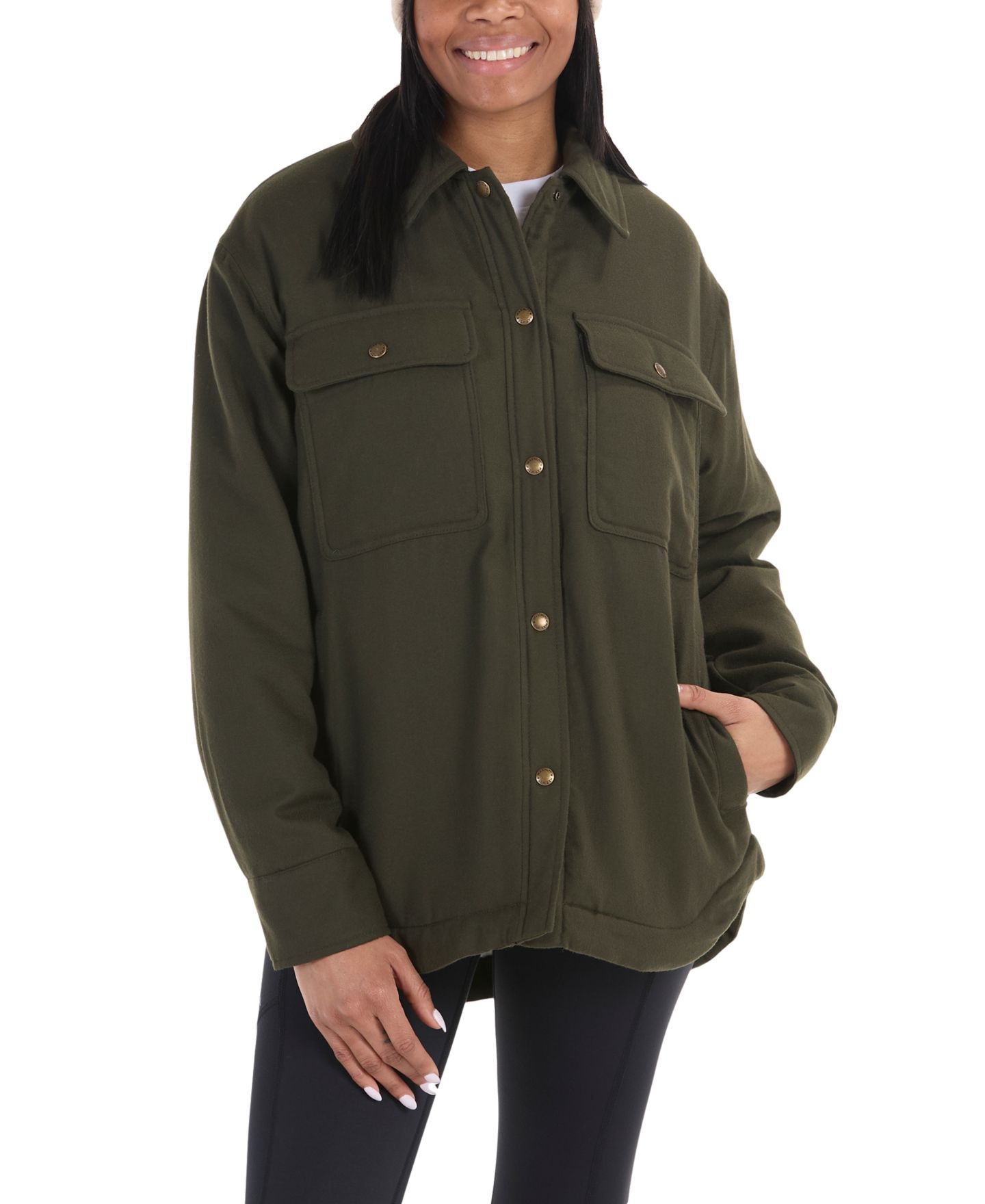 Женское пальто Marmot Ridgefield Sherpa Lined Flannel, цвет: Зелёный — фото 1