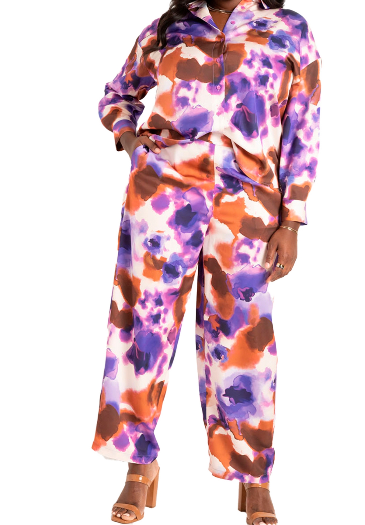 Eloquii Plus Size Faux Leather Wrap Top