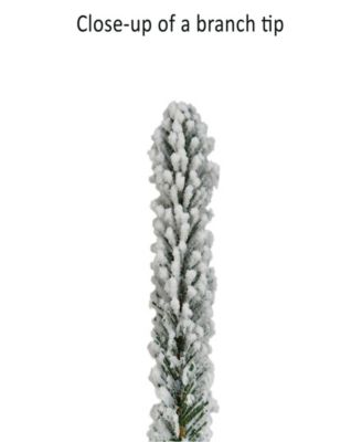 Puleo 7.5" Pre-Lit Flocked Franklin Fir Artificial Christmas Tree with Matching Skirt