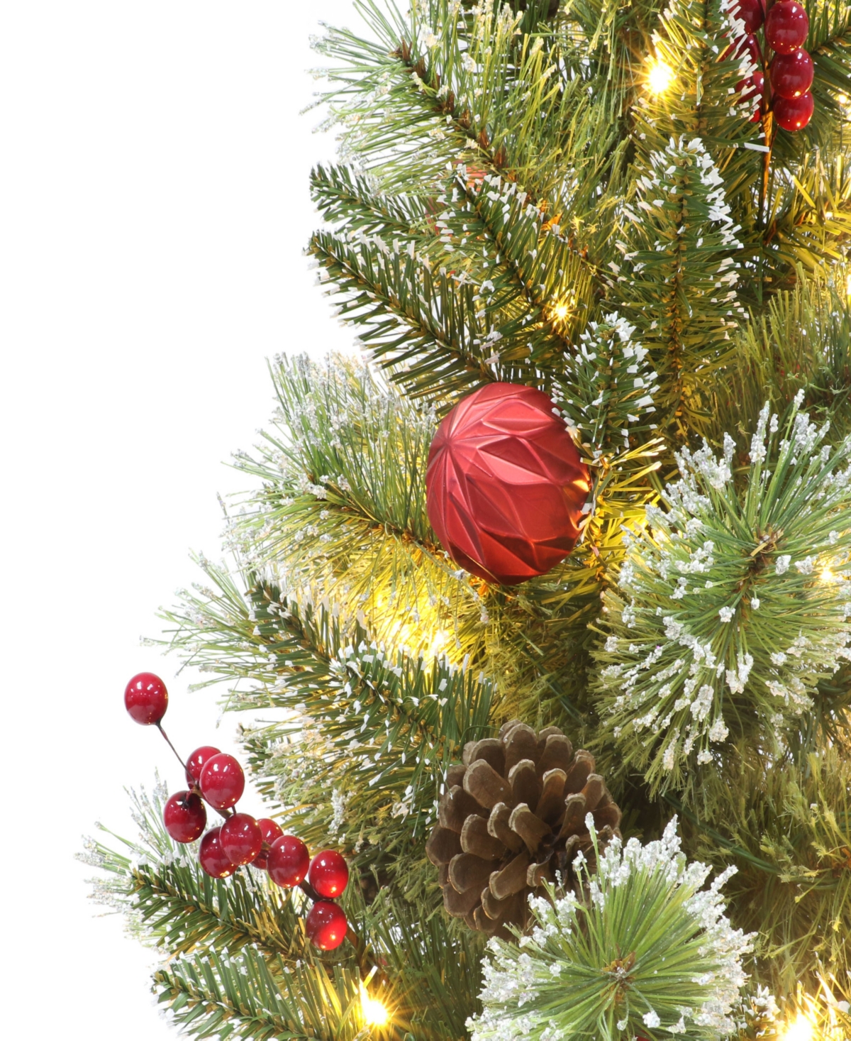Puleo 4" Pre-lit Potted Artificial Adorned Christmas Tree In Green