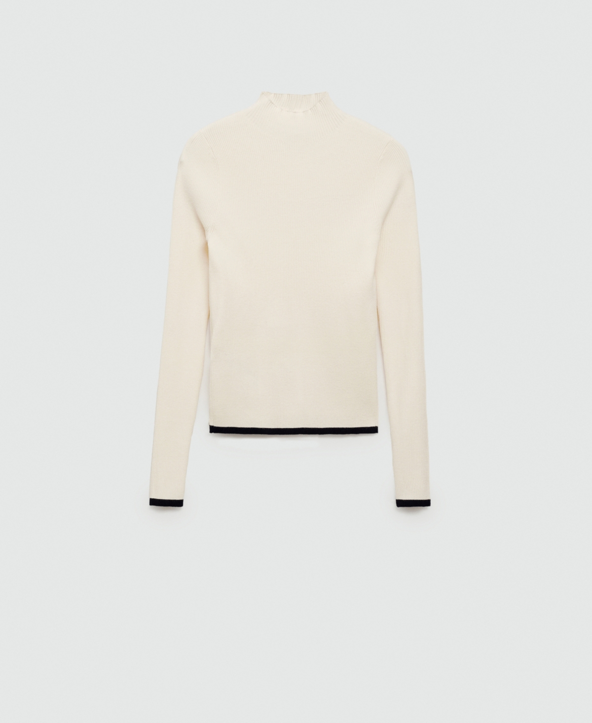 Mango Women's High Collar Ribbed Knit Sweater