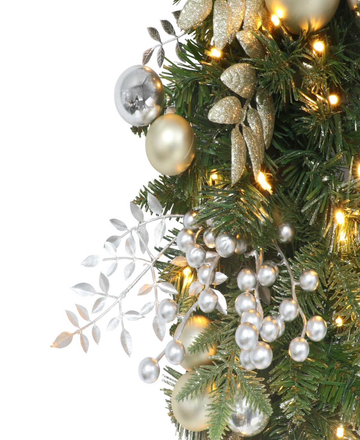 Puleo 6' X 10" Battery-operated Pre-lit Decorated Artificial Garland In Green