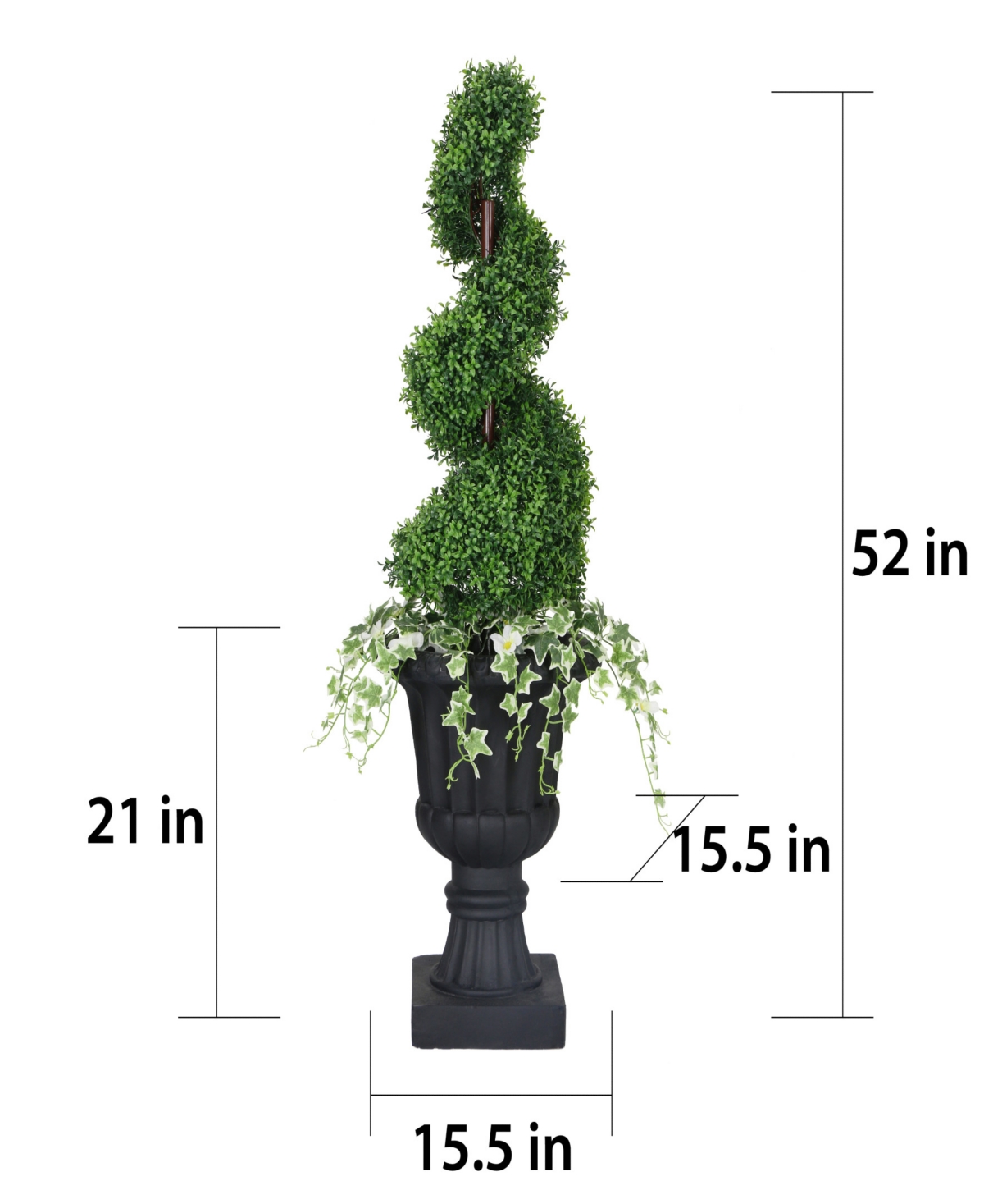 Puleo 52" Topiary Spiral Boxwood Artificial Tree In Green