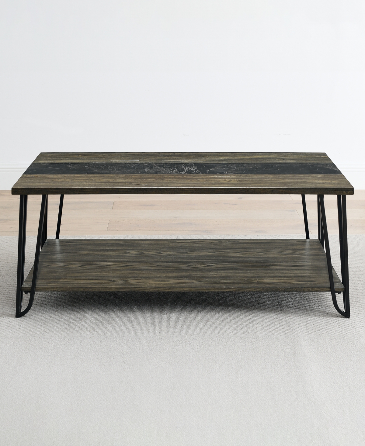 Macy's Harper 18.25" Wood Cocktail Table In Dristessed Driftwood