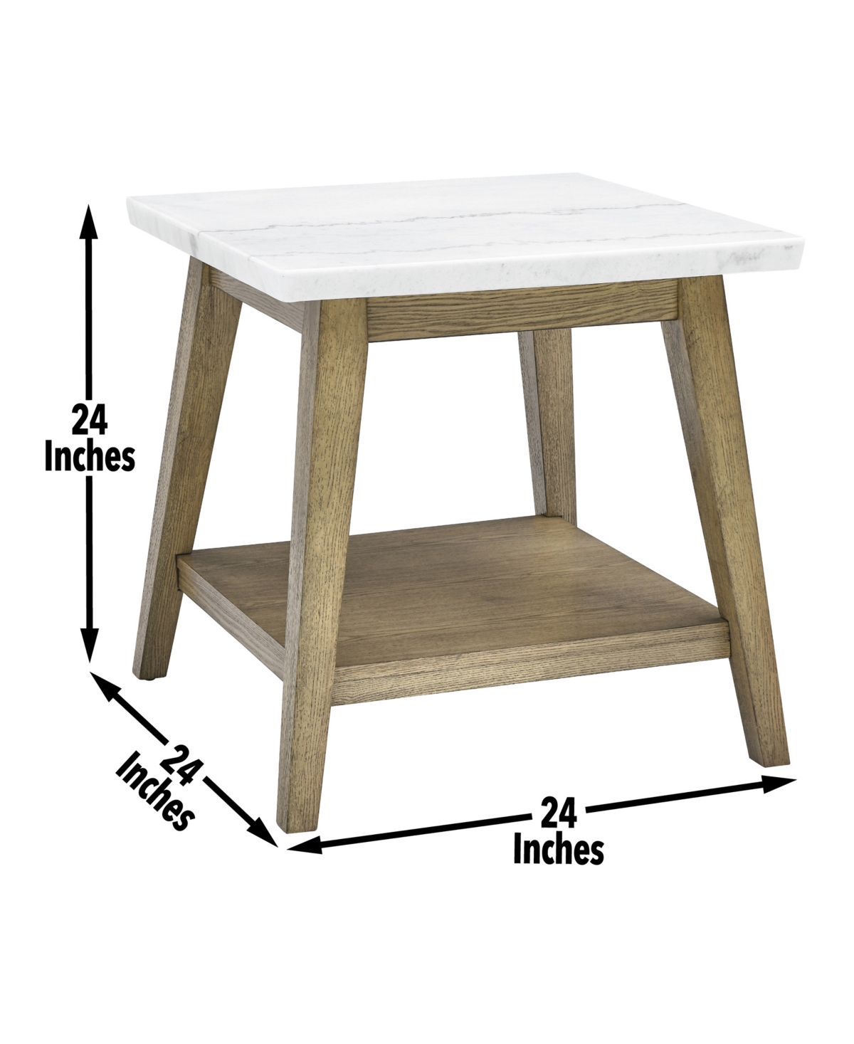 Macy's Mabell 24" Wood End Table In Natural Multi-step Burnised Blonde