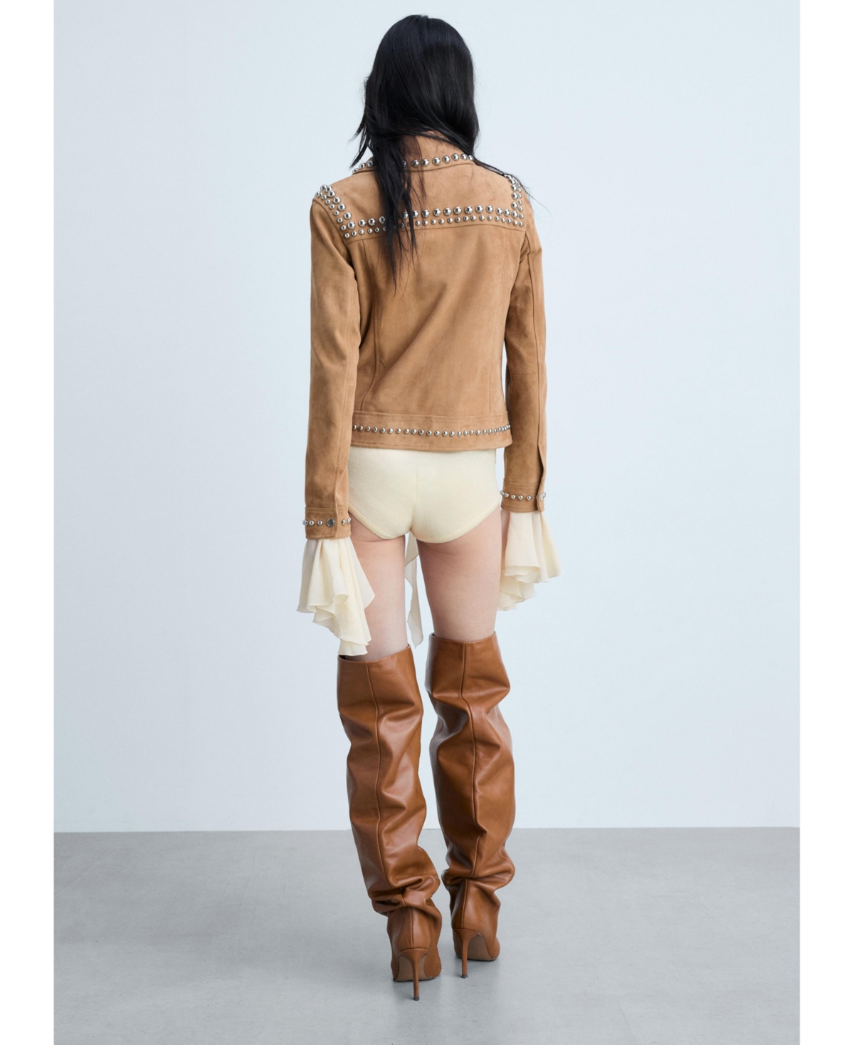 Mango Women's Studded Leather Jacket