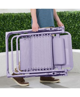 Monochromatic Zero Gravity Chair, Folding Patio Recliner w/Side Tray, Headrest