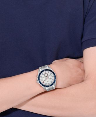 Men's Mainsail Silver Stainless Steel Bracelet Watch 43mm