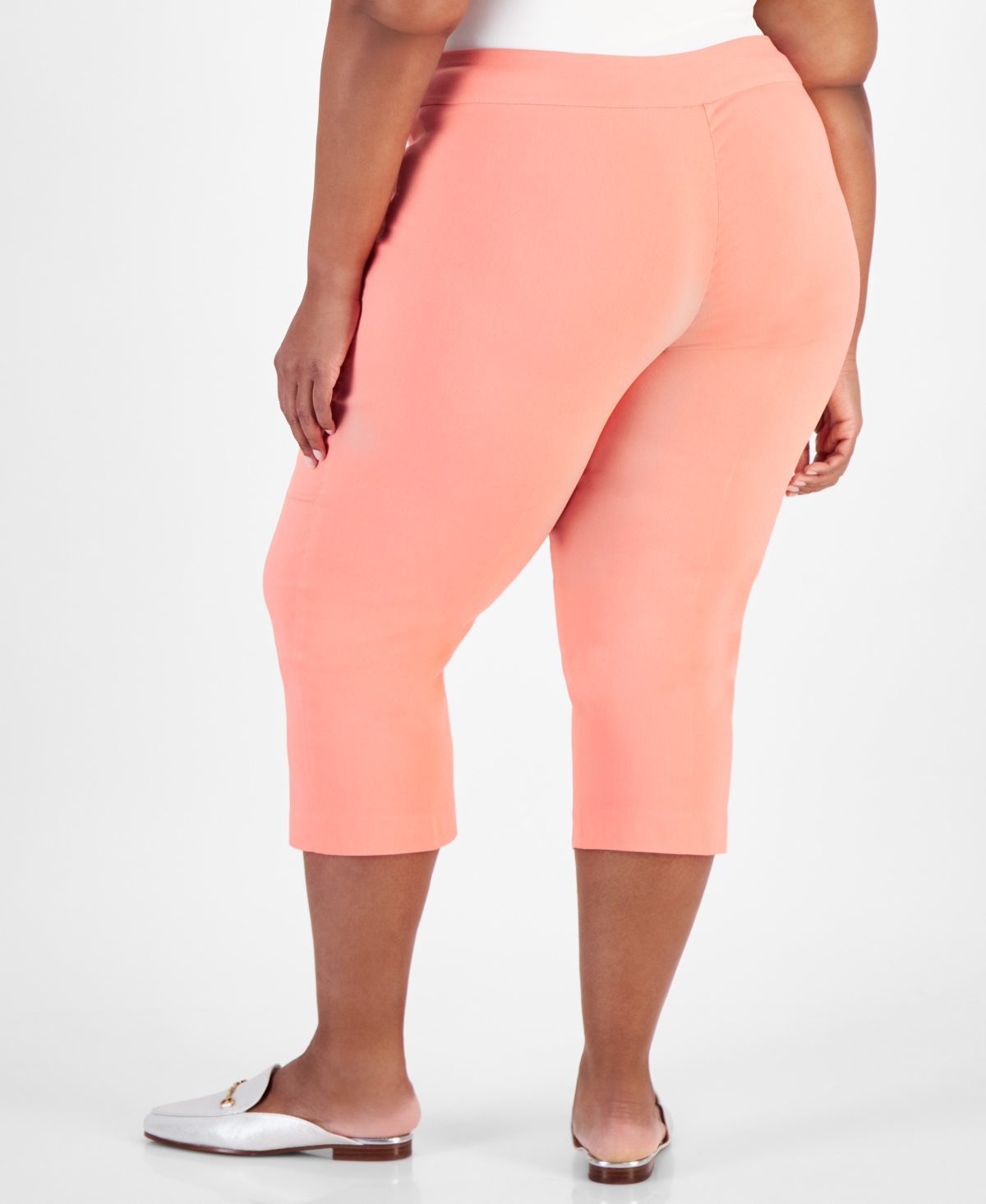 JM COLLECTION PLUS SIZE TUMMY CONTROL PULL-ON CAPRI PANTS, CREATED FOR MACY'S 