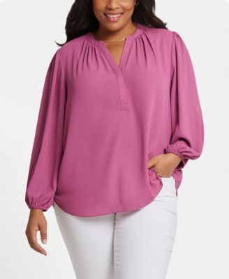 Plus Size Puff Sleeve Popover Top