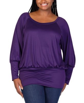 Plus Size Round Neck Banded Bottom Top