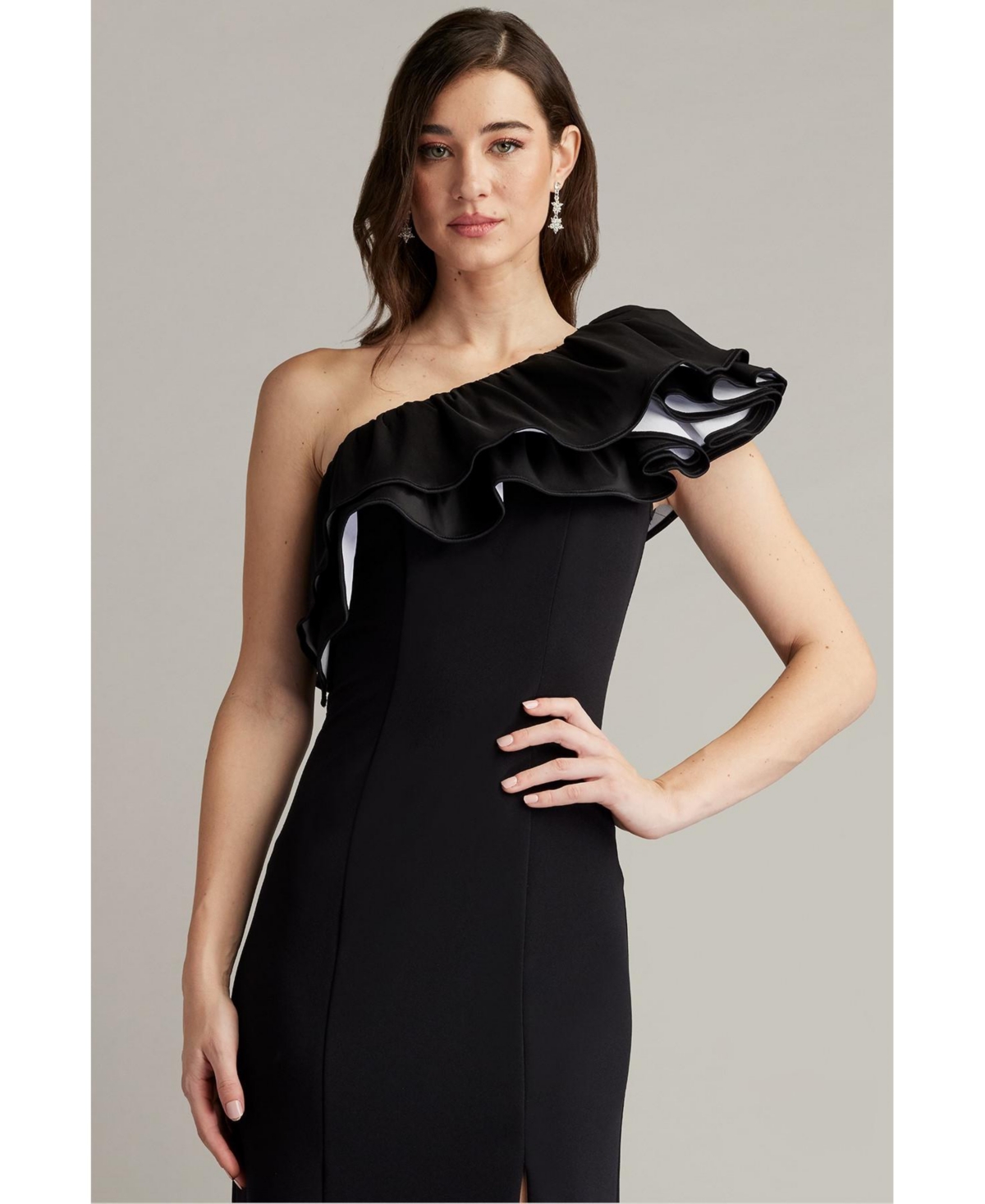 Tadashi Shoji Women's Roni One-Shoulder Ruffle Gown