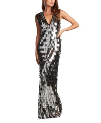 Tadashi Shoji Women's Kipper Plunge Neck Gown - Macy's