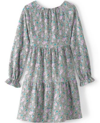 Girls Long Sleeve Tiered Knit Dress