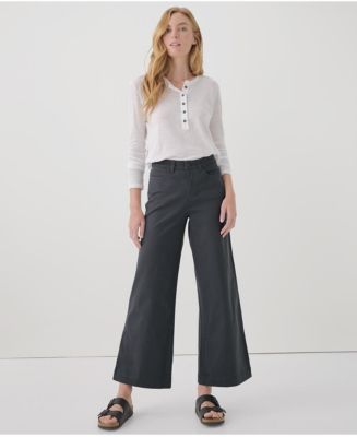 Pact Women's Organic Cotton Stretch Twill Denim Wide Leg Pant - Macy's