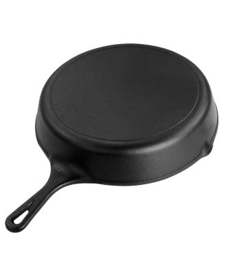 12 Inch Round Preseasoned Cast Iron Frying Pan in Black