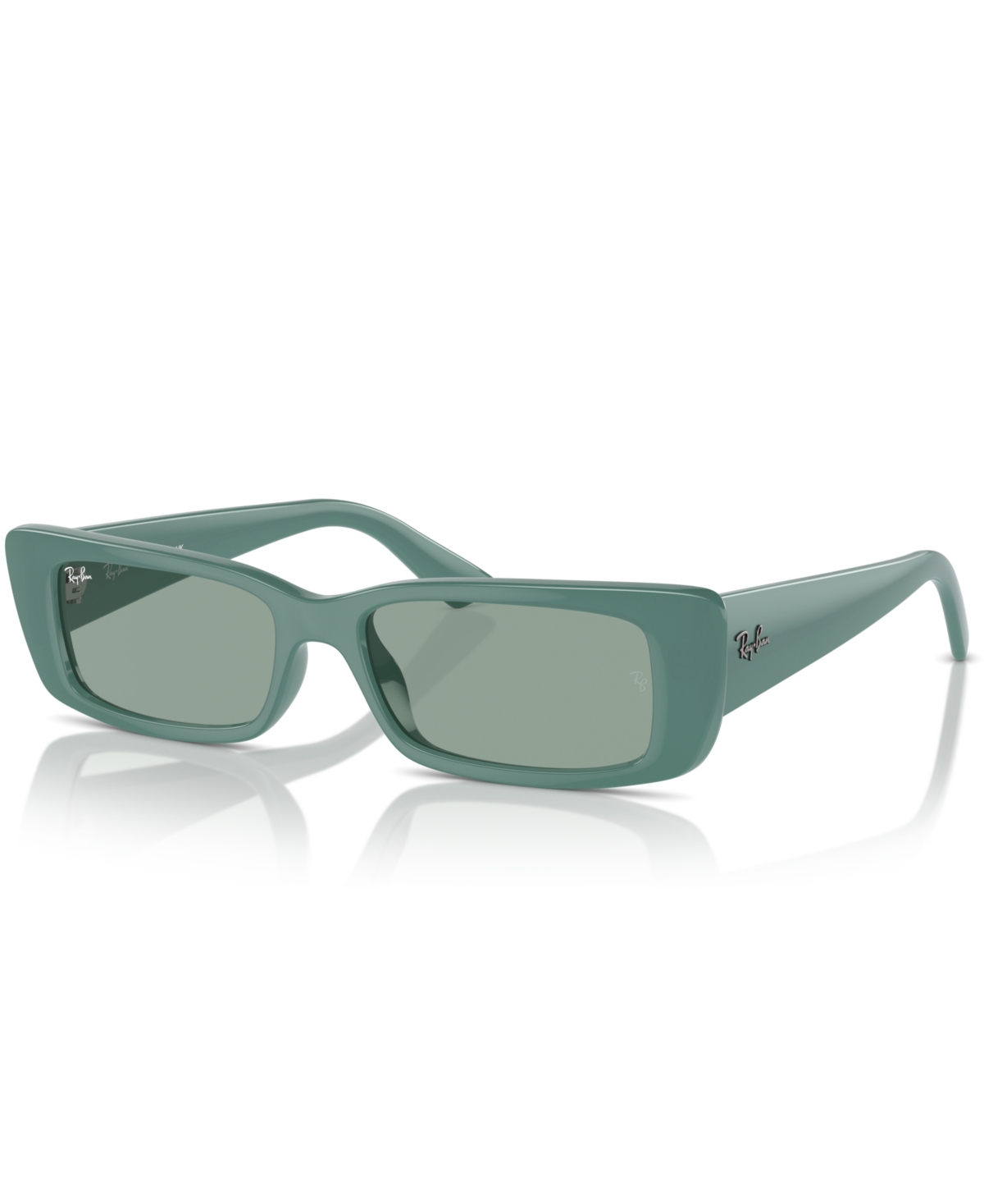 Ray Ban Womens Green Rb4425 Rectangle-frame Injected Sunglasses In Algae Green