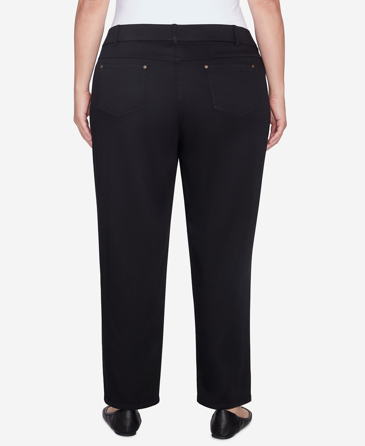 Alfred Dunner Plus Size Harvest Moon Super Stretch Faux Fly Denim Average Length Pants
