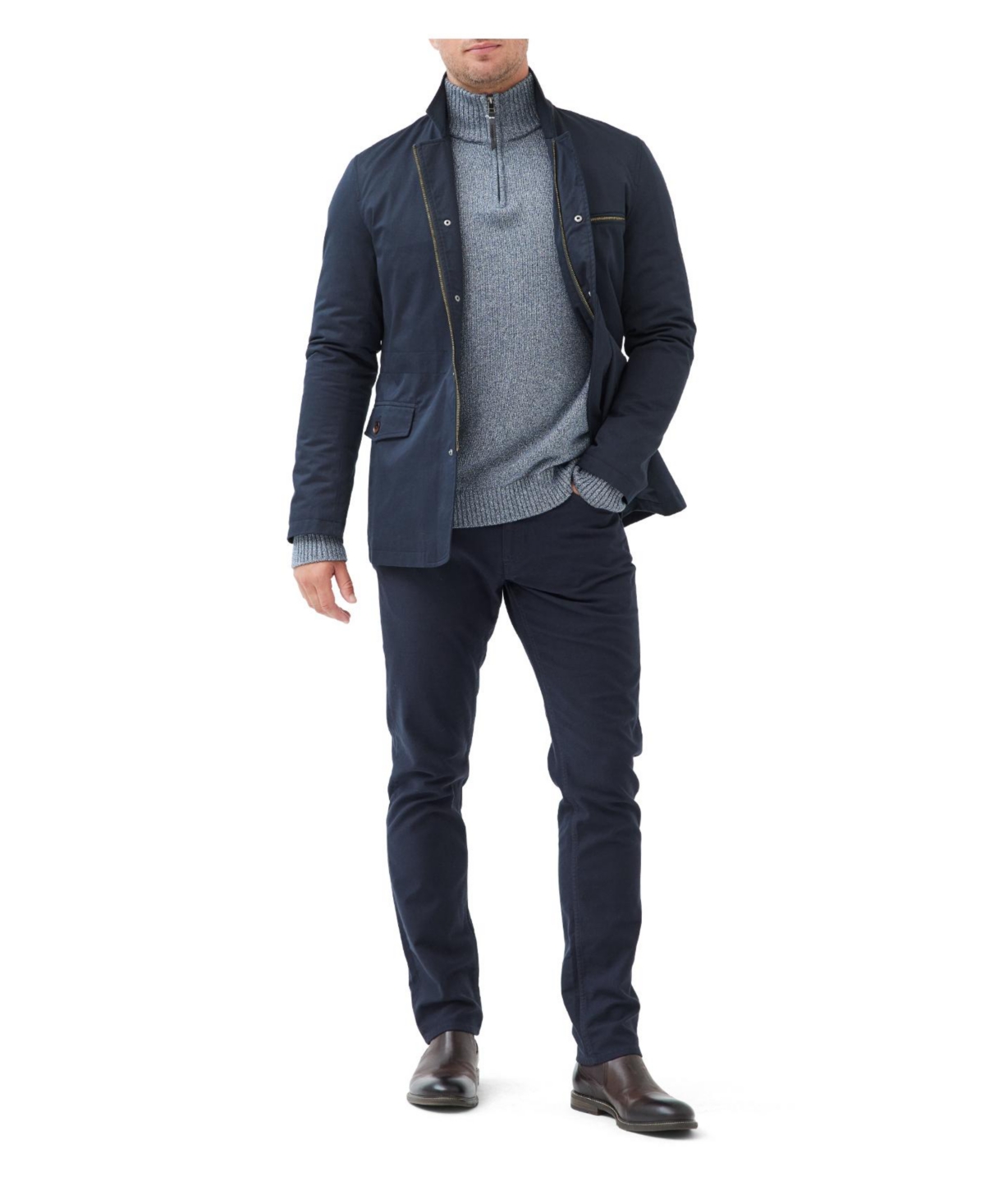 Rodd & Gunn Rodd And Gunn Merrick Bay Quarter Zip Pullover Sweater In Blue