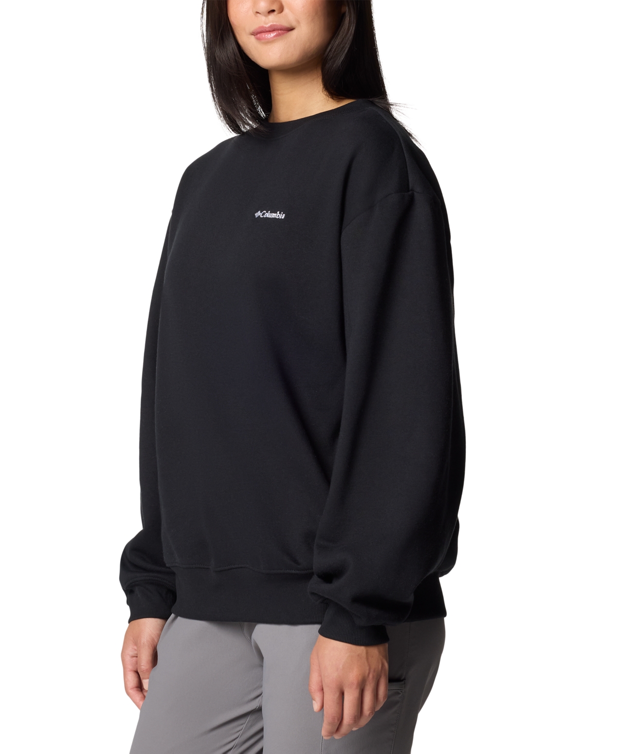 Shop Columbia Women's Aldermore Crewneck Long-sleeve Sweatshirt In Black