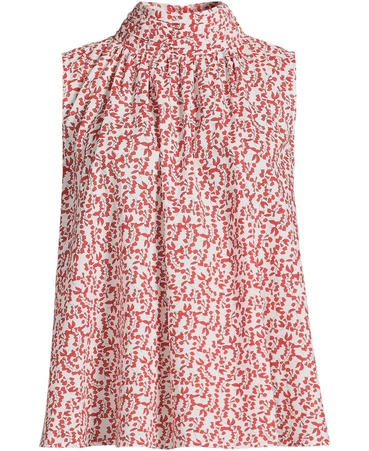 Lands' End Women's Cotton Voile Mock Neck Blouse