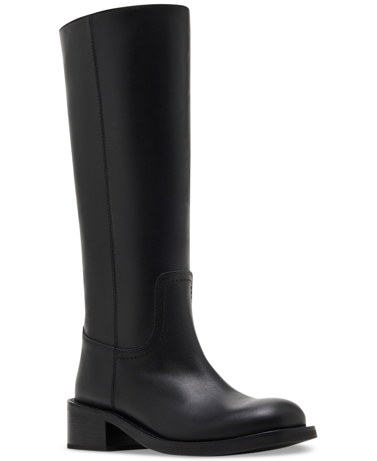 Steve Madden Women s Riggs Tall Square toe Boots In Black Leather ModeSens