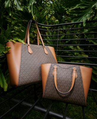 Taryn Large Signature Logo and Leather Tote