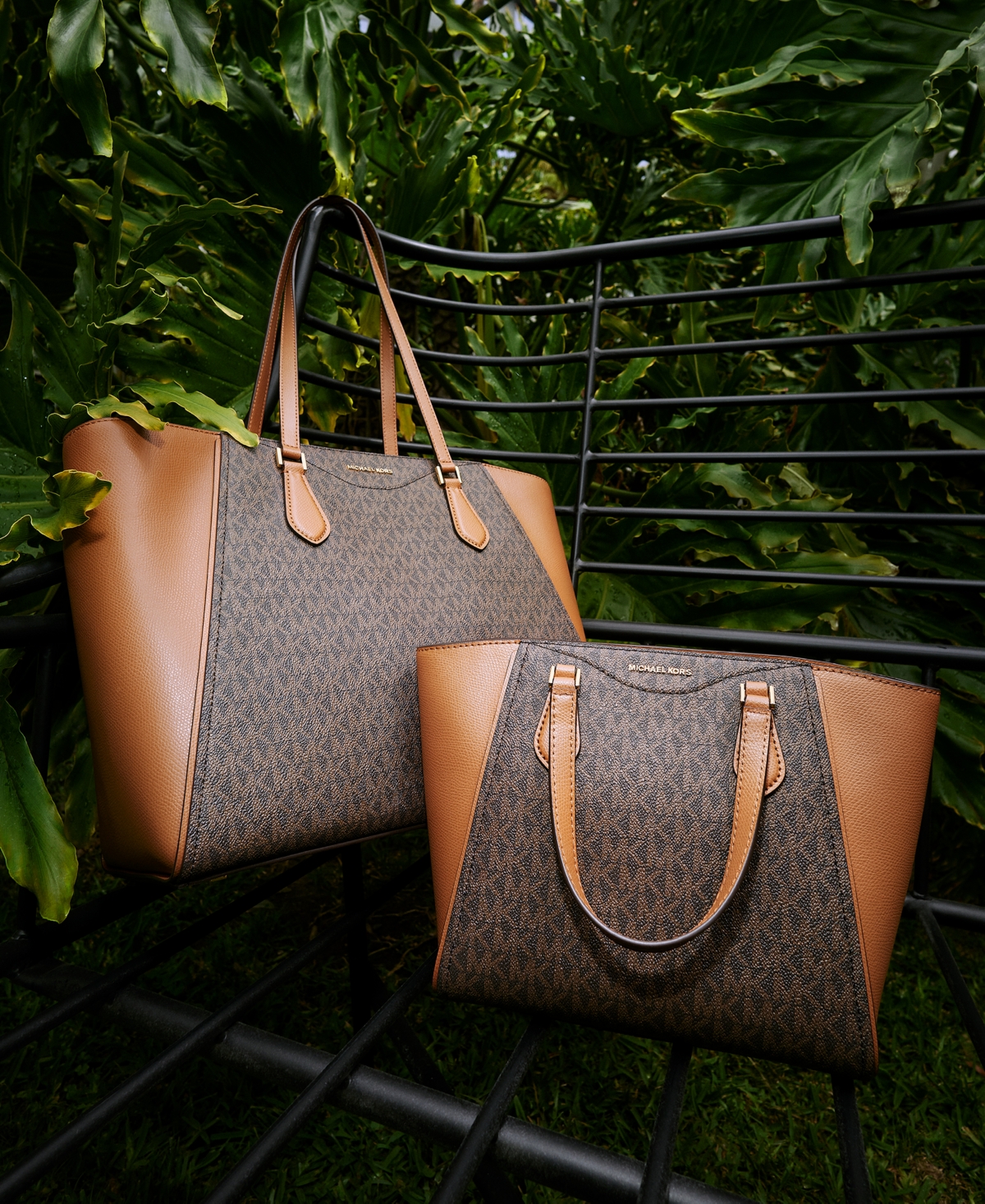 Michael Michael Kors Taryn Logo Top Zip Tote -acorn