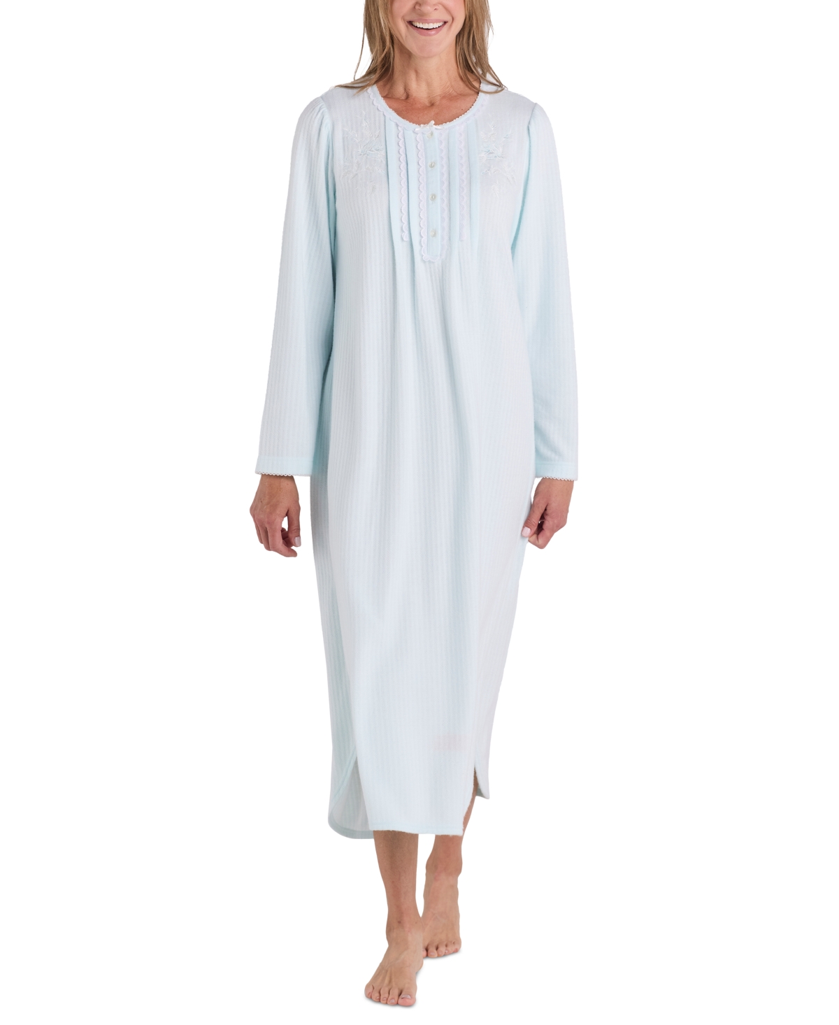 MISS ELAINE WOMEN'S PAISLEY-PRINT LACE-TRIM NIGHTGOWN 
