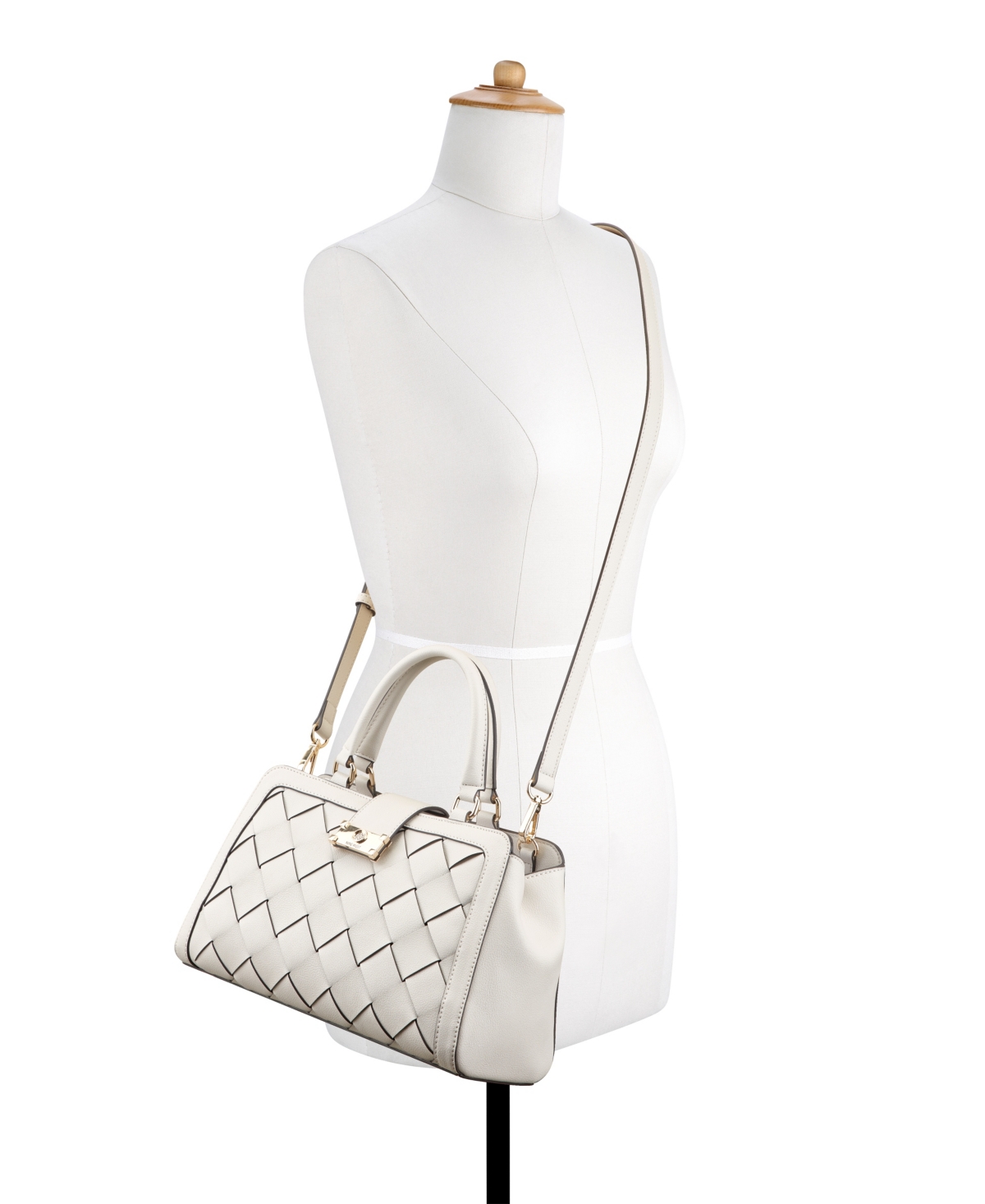 Shop Nine West Mylah Medium Satchel Bag In Milk
