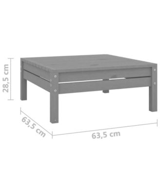 4 Piece Patio Lounge Set Gray Solid Wood Pine