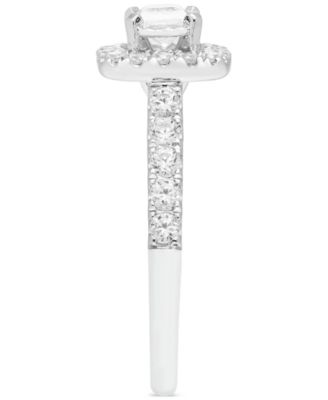 Diamond Princess-Cut Halo Engagement Ring (1 ct. t.w.) in 14k White Gold