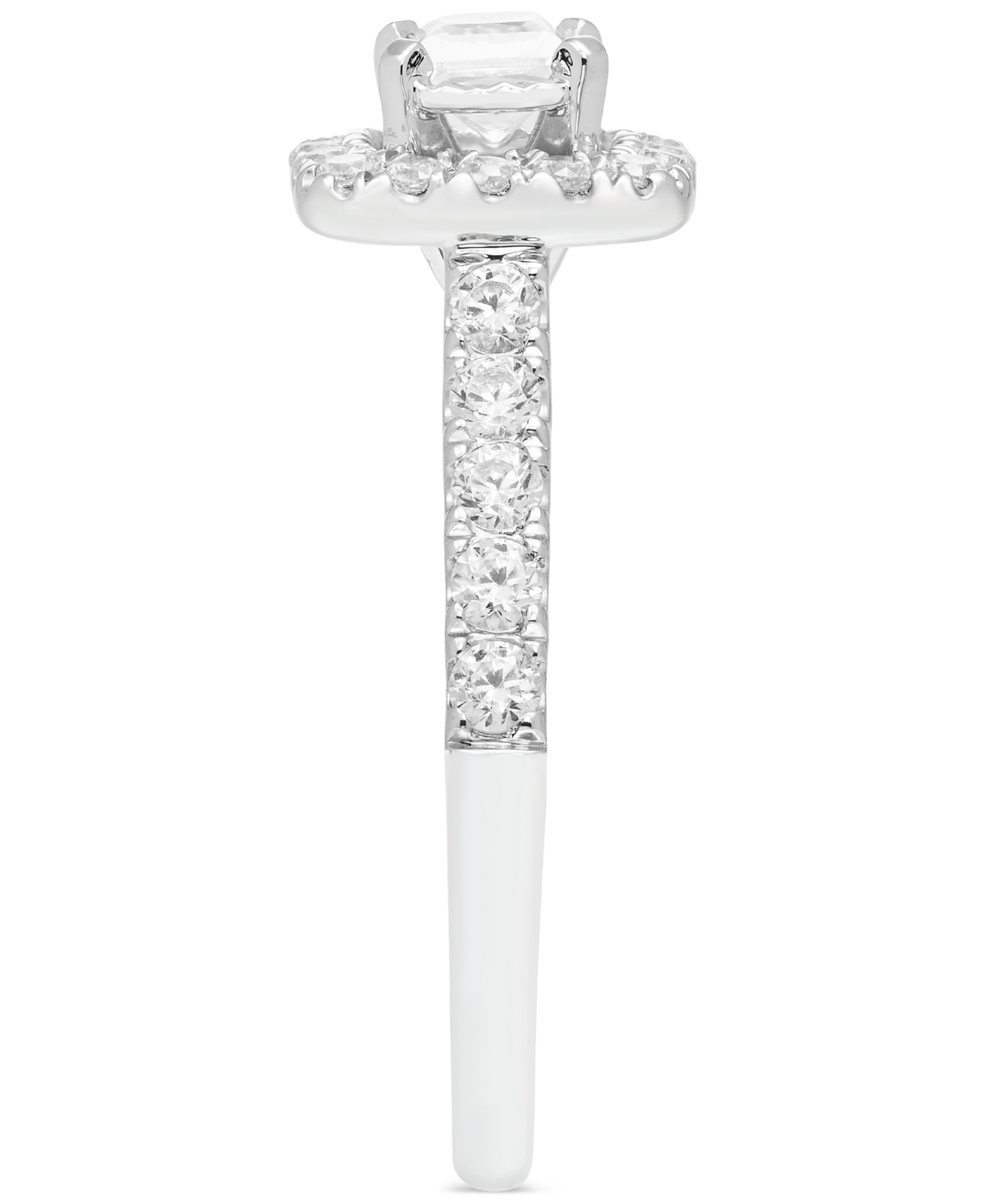 Macy's Diamond Princess-cut Halo Engagement Ring (1 Ct. T.w.) In 14k White Gold In White Gold