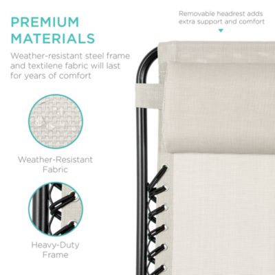 Set of 2 Zero Gravity Lounge Chair Recliners for Patio, Pool w/ Cup Holder Tray