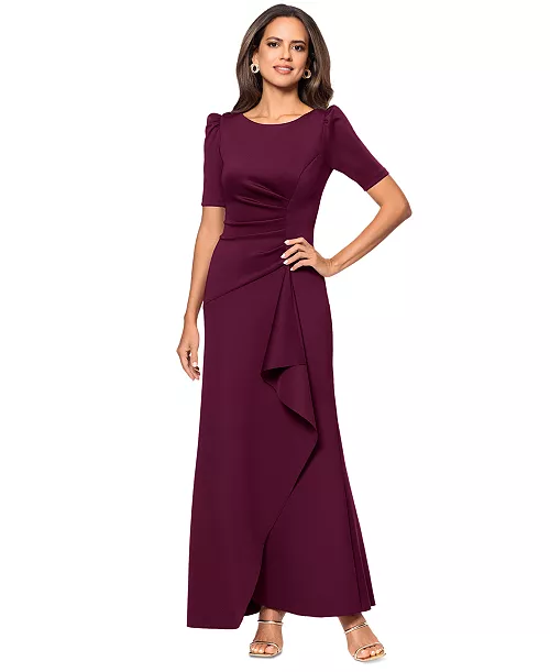 ruched a-line gown