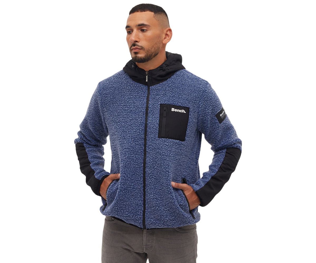 Bench Dna Men's Marezi Single Patch Pocket Zip-Up Sherpa