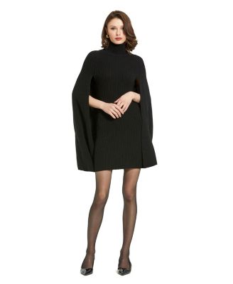 Mac Duggal Women's Turtle Neck Knit Cape Mini Dress - Macy's