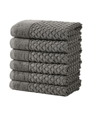 Quick-Drying Cotton Diamond Waffle 6-Pc. Hand Towel Set