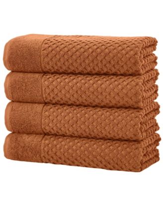 Linery and Co. Quick-Drying Cotton Diamond Waffle Textured 4-Piece Bath Towel