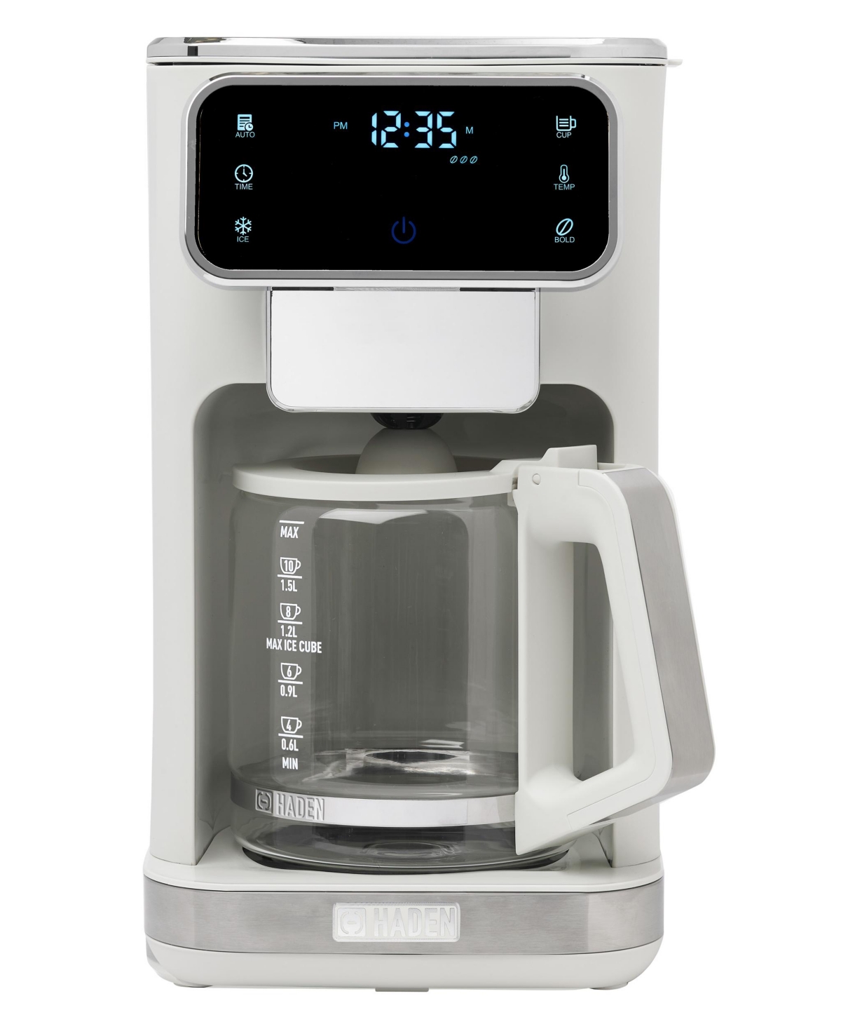 Haden Dual Brew 12-Cup Hot Iced Digital Drip Coffee Maker -Chrome