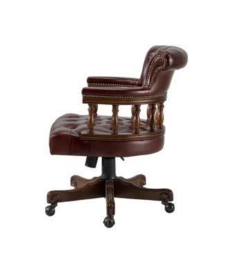 Viktor Traditional Genuine Leather Executive Chair with Nailhead Trims