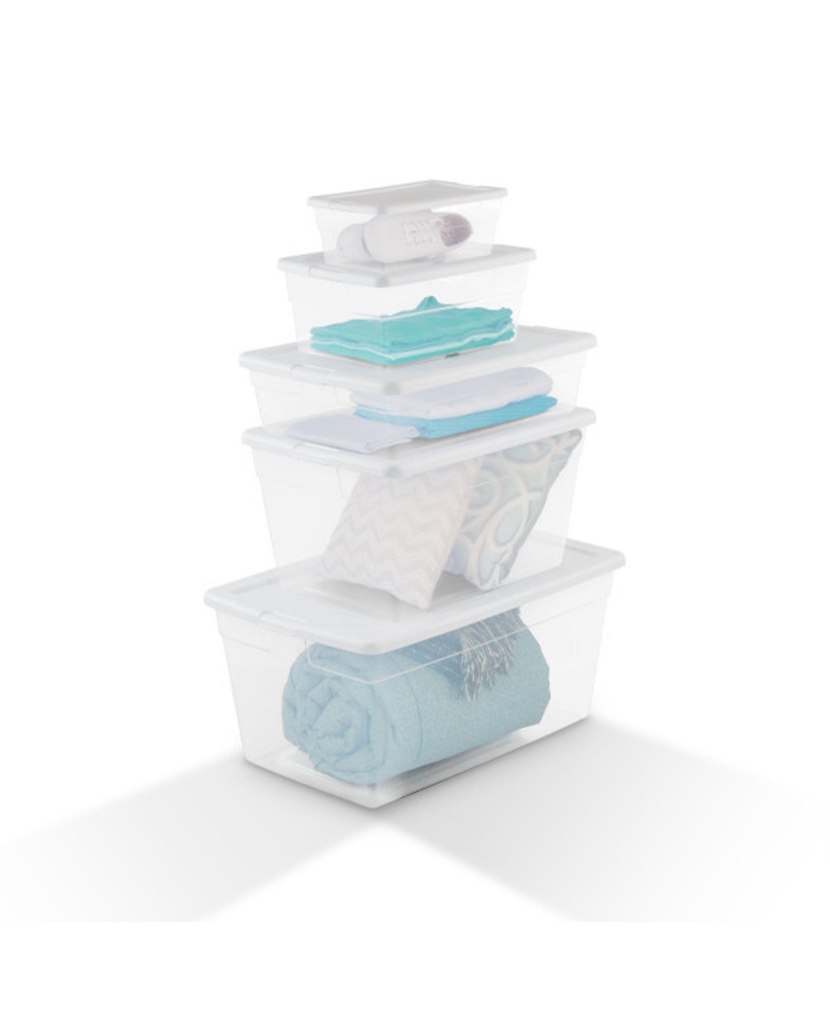 Sterilite 28 Quart Clear Plastic Stacking Storage Container Box w/Lid, 20 Pack