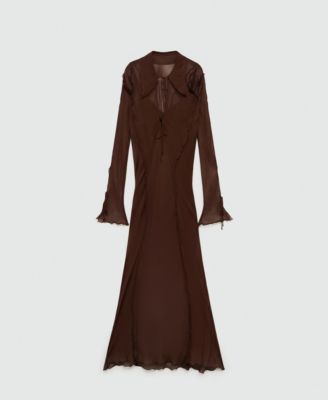 Women's Flared Semi-Sheer Chiffon Dress