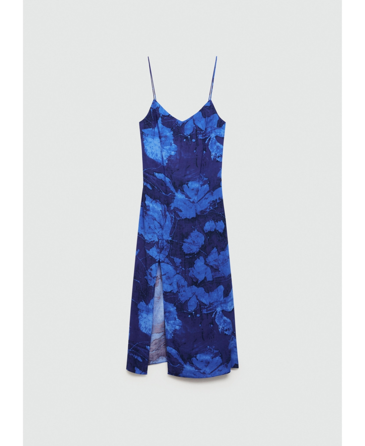 Mango Printed Strap Dress Blue In Blue