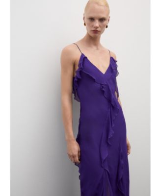 mango ruffled chiffon dress Mango Ruffle Chiffon Maxi Dress In Pink - 60% Off