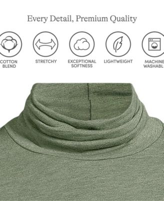 Women's Lightweight Jersey Skimming Long Sleeve Turtleneck