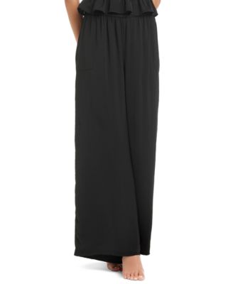 Red Carter - Women's Shirred-Waist Wide-Leg Cover-Up Pants