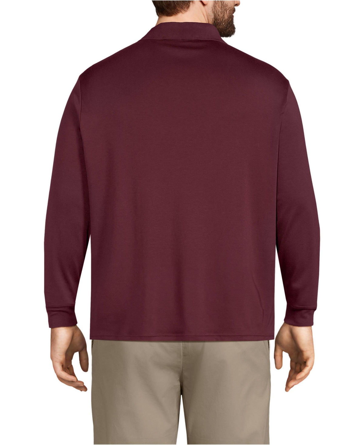 Lands' End Big & Tall Long Sleeve Cotton Supima Polo Shirt with Pocket