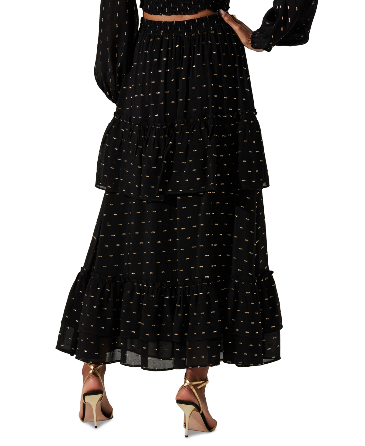 Astr the Label Women's Nix Tiered Embellished Skirt