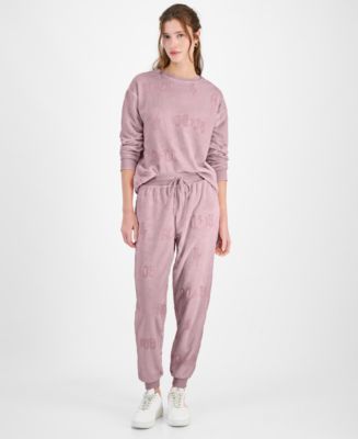 Love Tribe Juniors' AC/DC Embossed Velour Jogger Sweatpants - Macy's